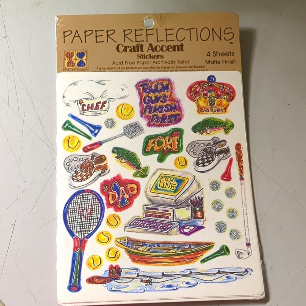 Paper Reflections Dad Themed Multicolor Stickers 4 Sheets Matte Finish
